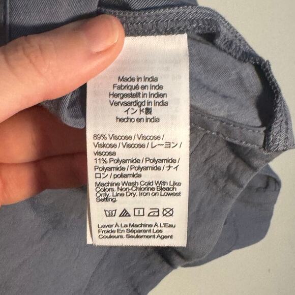 Women's Size S Madewell Relaxed Tulip-Back Top in Washed Indigo - Picture 6 of 7